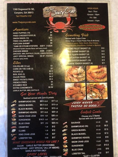 In 2018, more Juicy Crab locations opened locally. . Juicy crab menu conyers ga